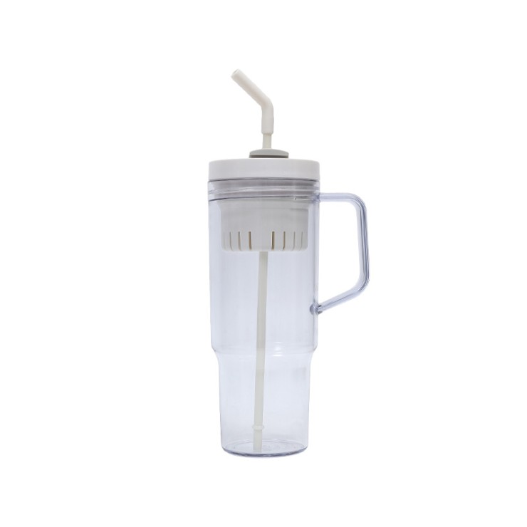 Simple large capacity plastic straw water cup