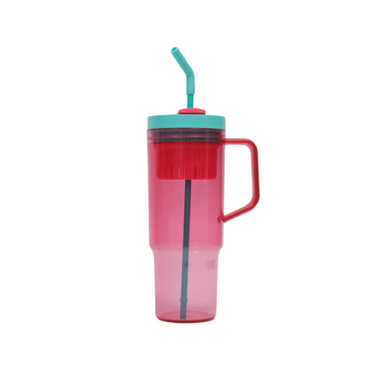 Simple large capacity plastic straw water cup