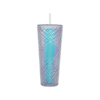 Slim double-layer glass straw water cup