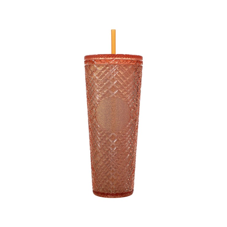 Slim double-layer glass straw water cup
