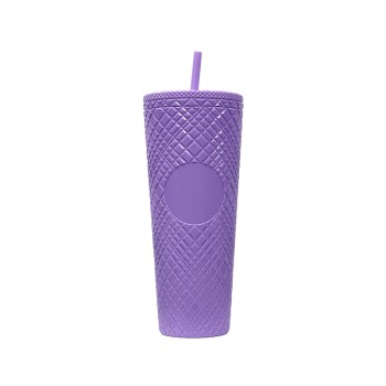 Modern double-walled plastic straw drinking cup