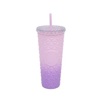 Gradient color design insulated straw water cup