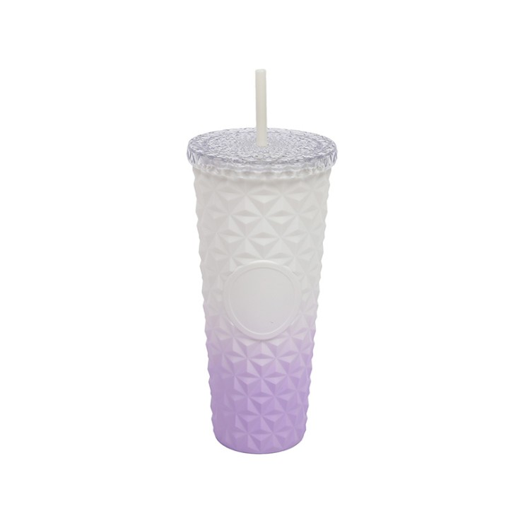 Gradient color design insulated straw water cup