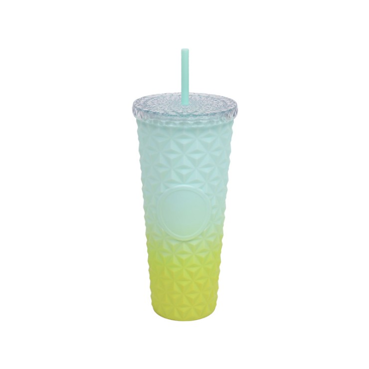 Gradient color design insulated straw water cup