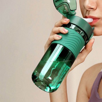 Outdoor sports leak-proof straw water cup