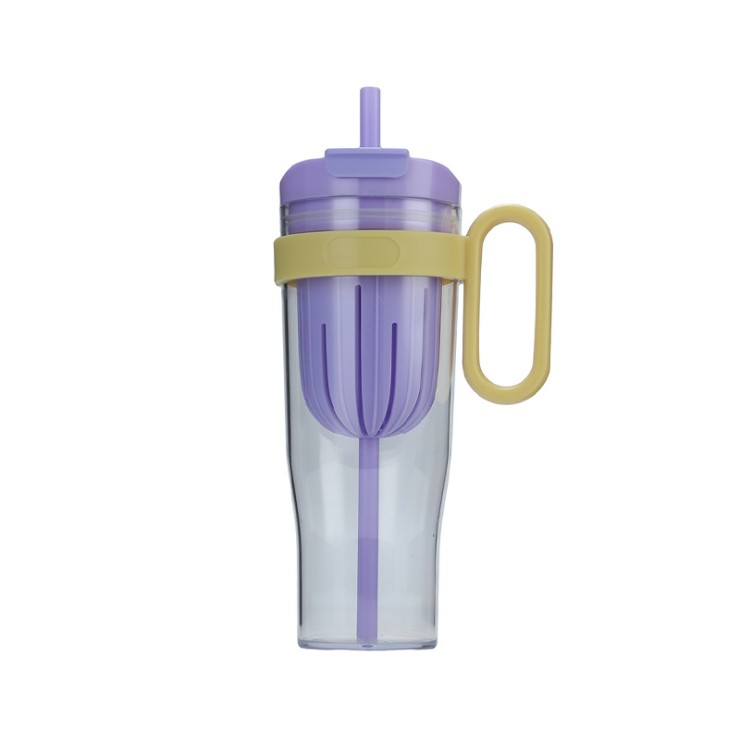 Large-capacity portable straw water cup