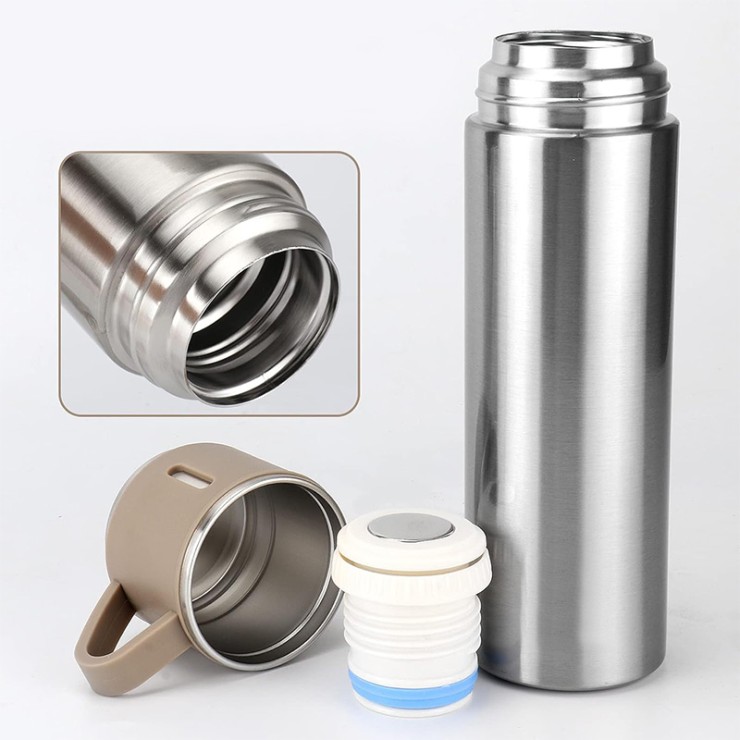 Durable stainless steel double-wall vacuum flask