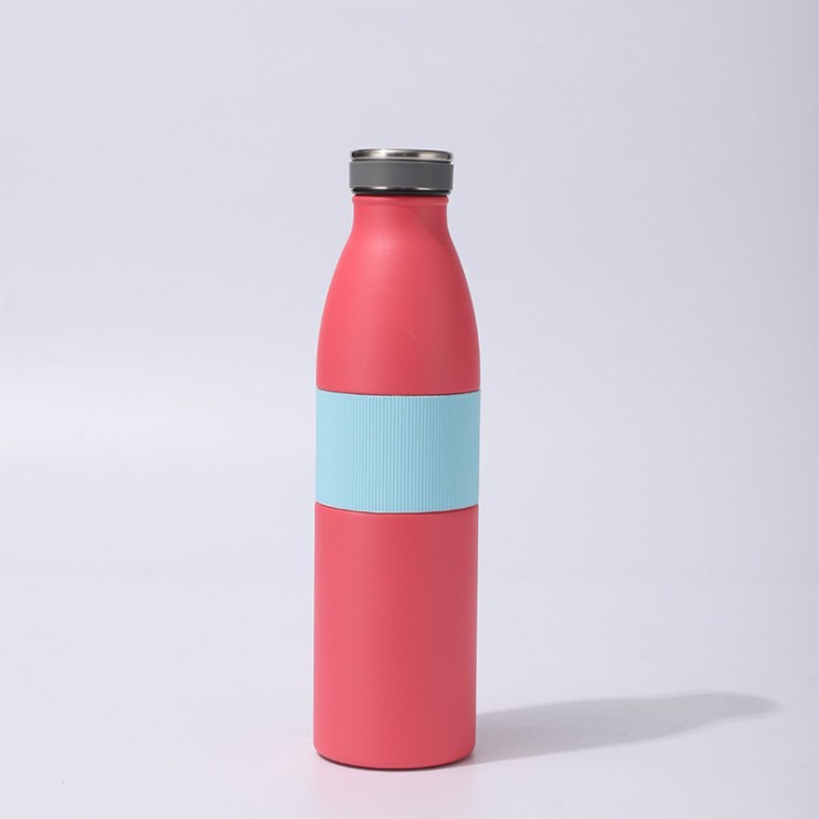 Contrast color stitching stainless steel thermos cup