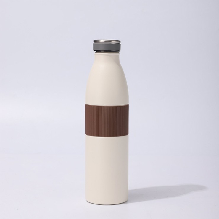 Contrast color stitching stainless steel thermos cup