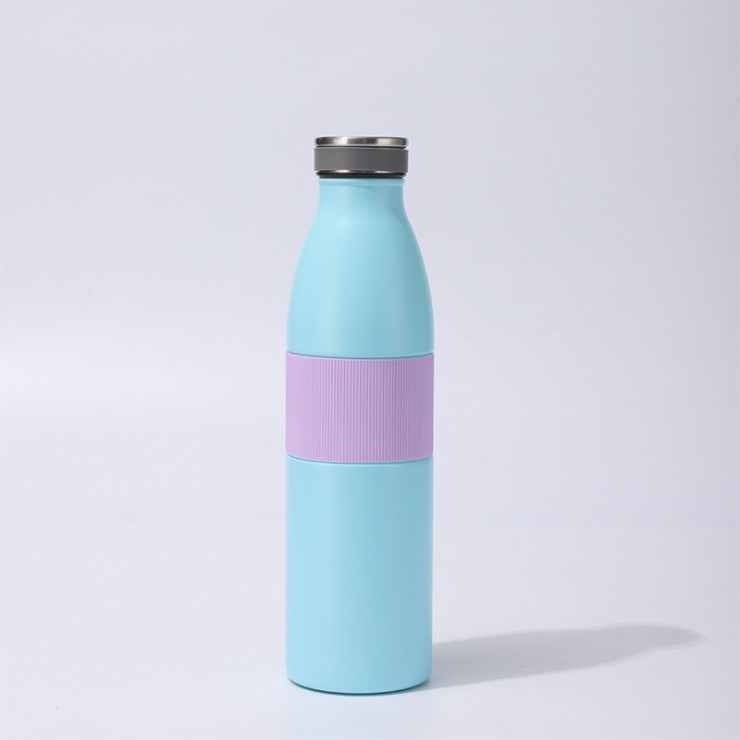 Contrast color stitching stainless steel thermos cup