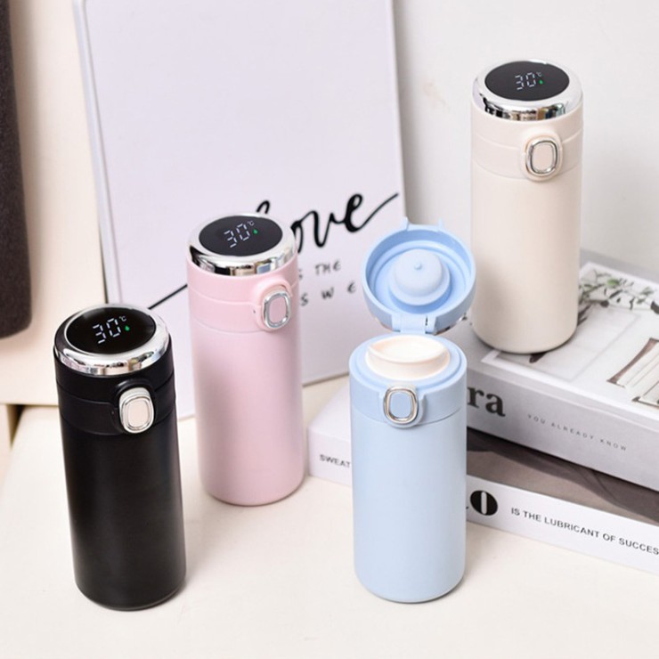 Smart temperature display portable thermos cup