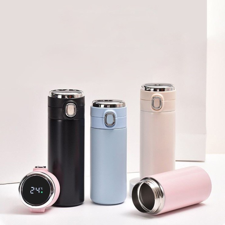 Smart temperature display portable thermos cup