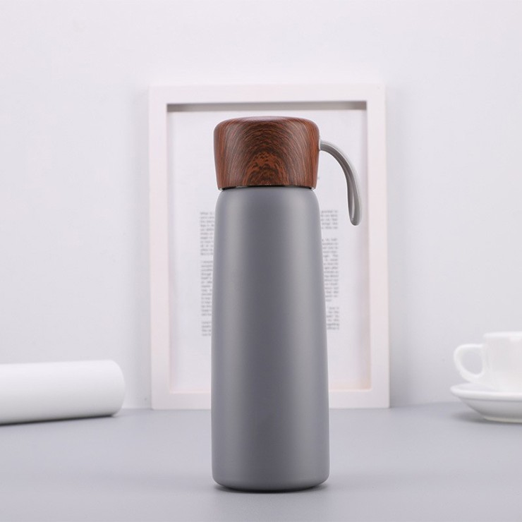 Minimalist stainless steel portable thermos cup
