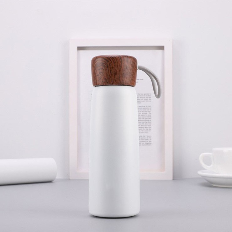 Minimalist stainless steel portable thermos cup