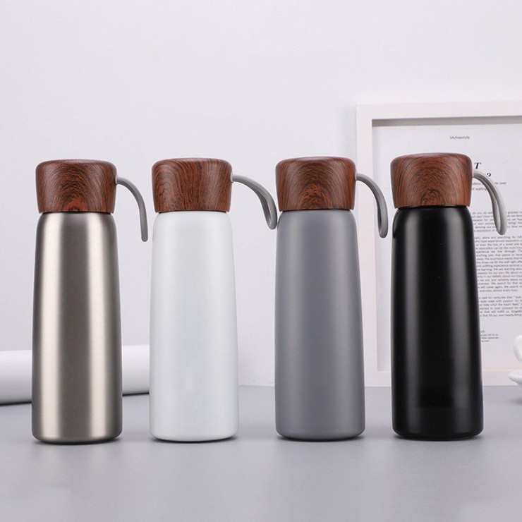 Minimalist stainless steel portable thermos cup