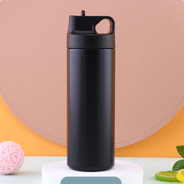 Black double-layer insulated non-slip thermos cup