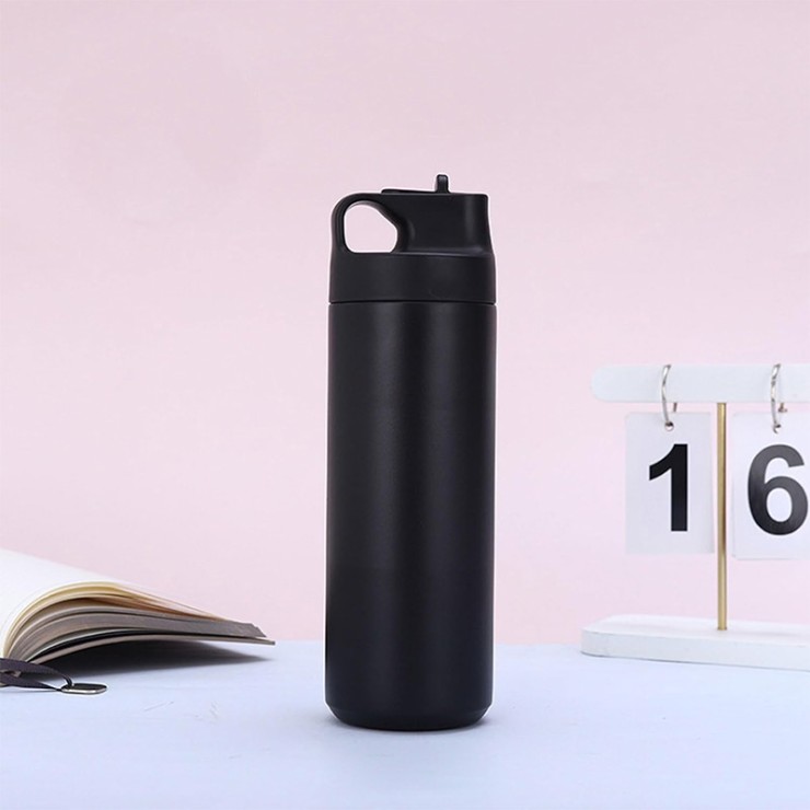Black double-layer insulated non-slip thermos cup